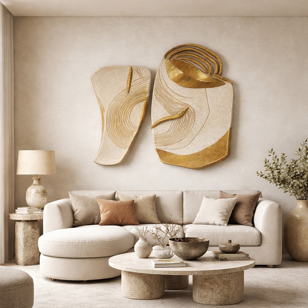 Golden Contour Relief Panels - Image 3