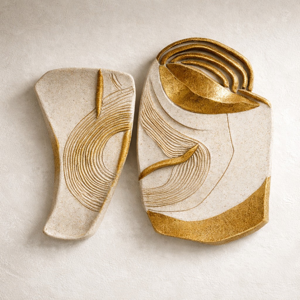 Golden Contour Relief Panels - Image 2