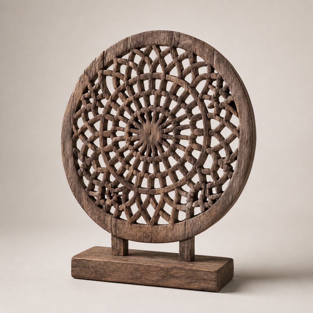 Rustic Mandala Medallion – Handcrafted Wooden Artefact - Image 2