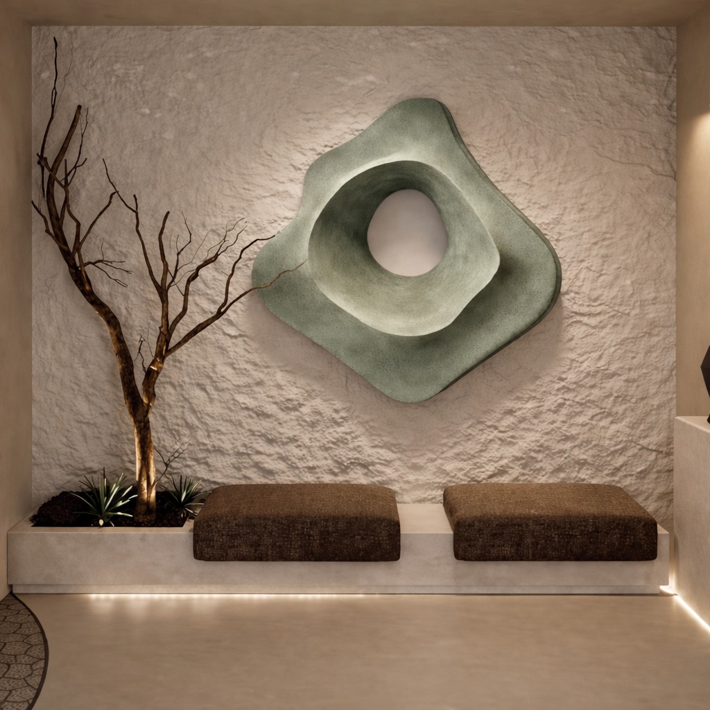 Verdant Void Organic Relief Sculpture - Image 3